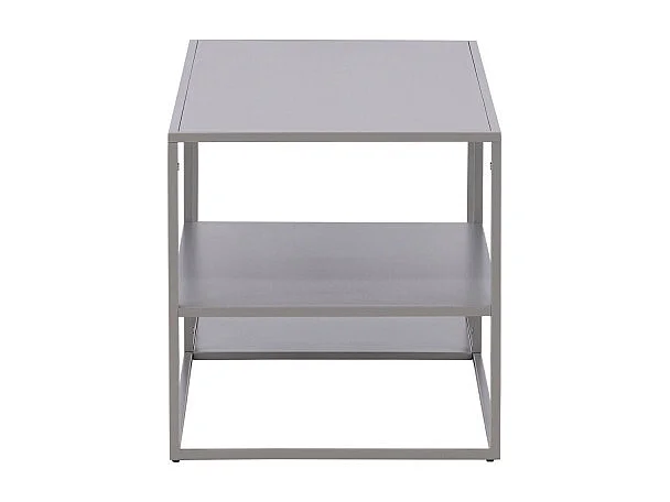 Table Basse Avec Étagères "Staal" 120cm Gris Clair