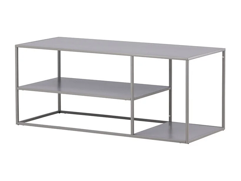 Table Basse Avec Étagères "Staal" 120cm Gris Clair