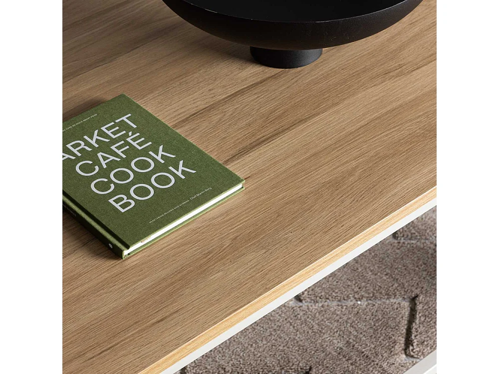 Table Basse Design "Rise" 120cm Naturel & Grège