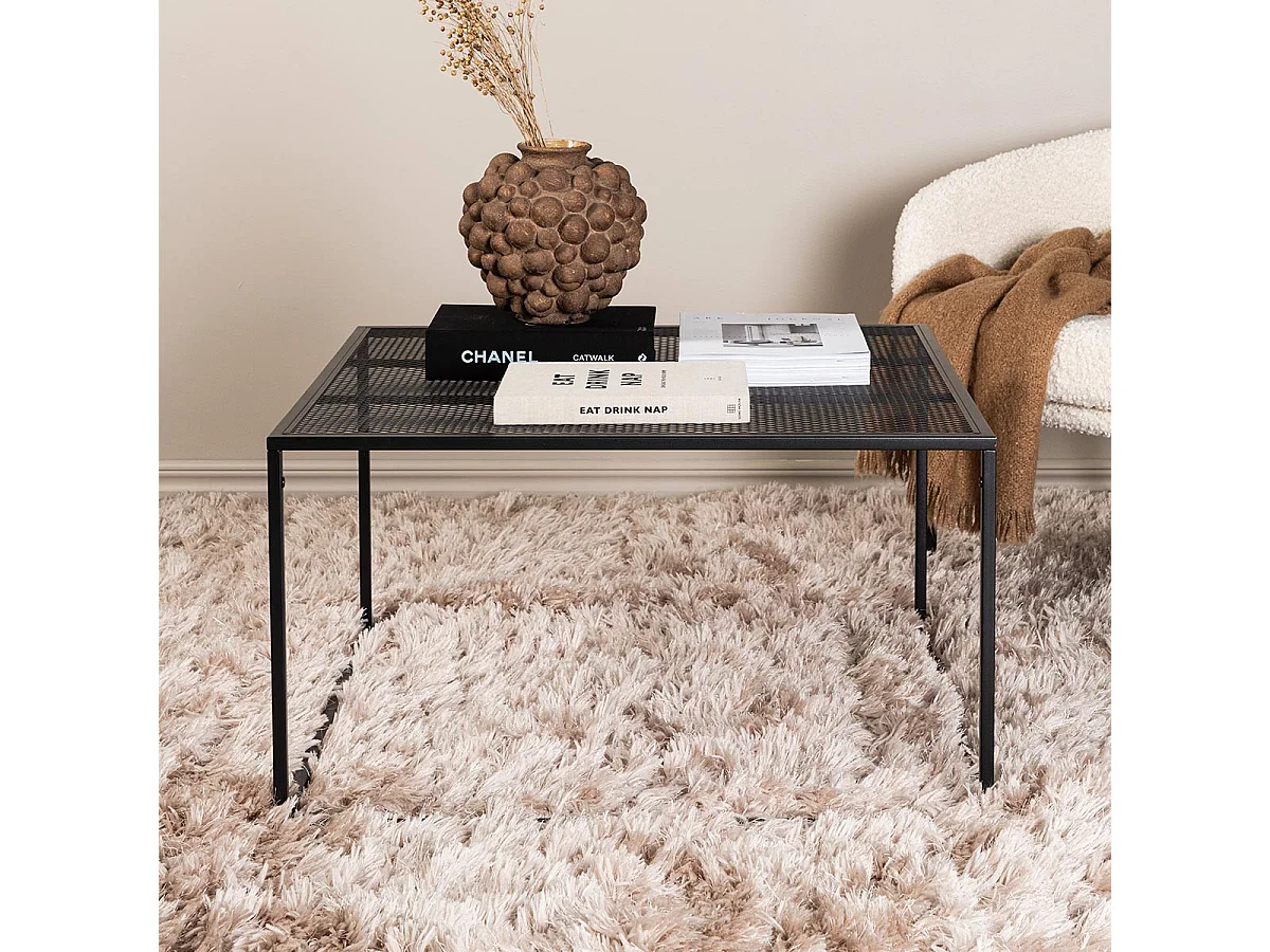 Table Basse en Métal "Netz" 80cm Noir