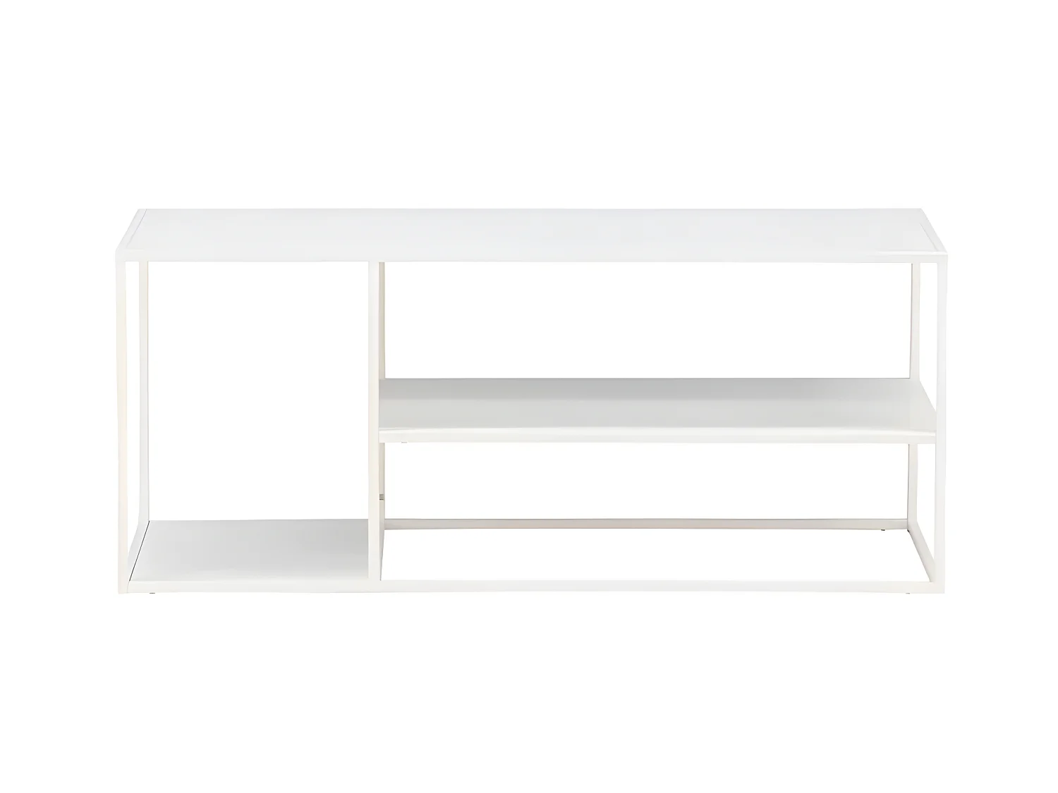 Table Basse Avec Étagères "Staal" 120cm Blanc