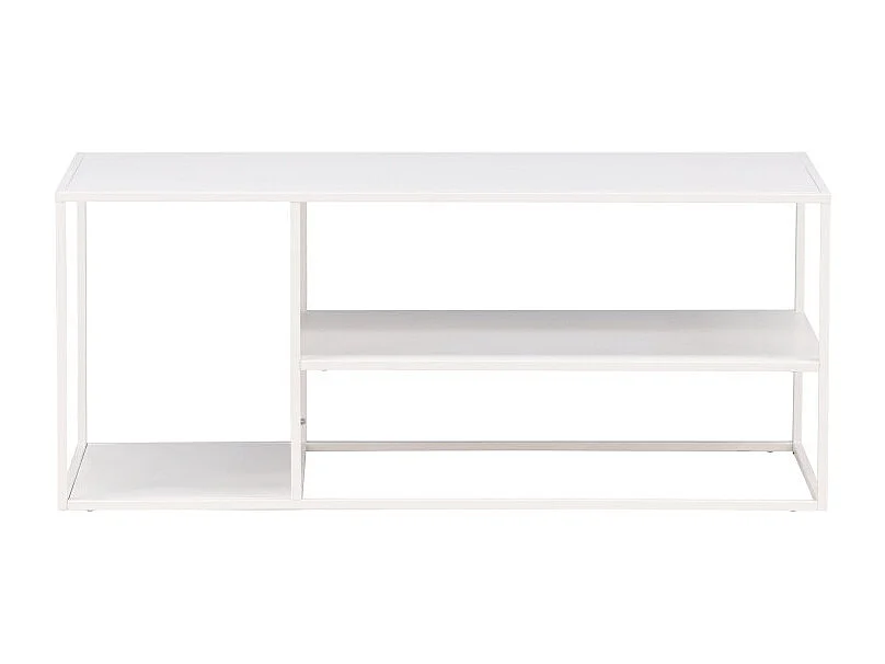 Table Basse Avec Étagères "Staal" 120cm Blanc