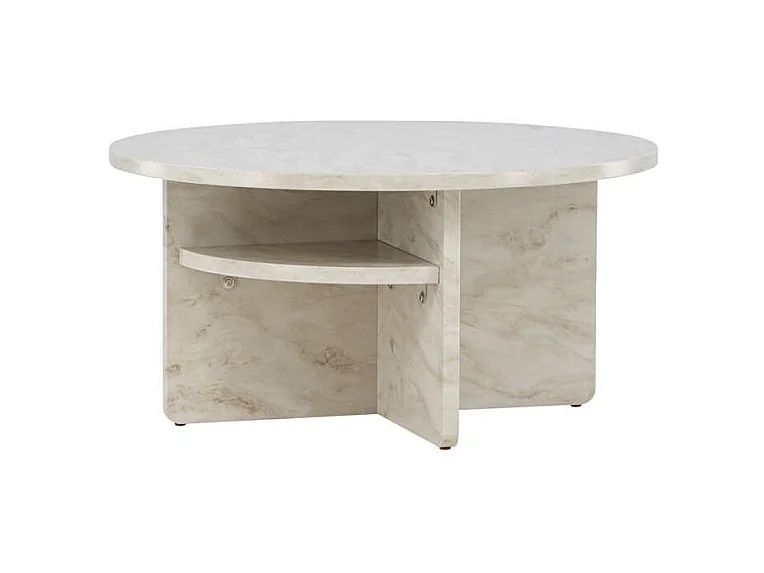 Table Basse Effet Marbre "Alesund " 85cm Beige
