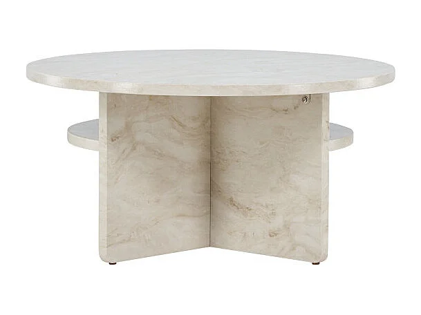 Table Basse Effet Marbre "Alesund " 85cm Beige