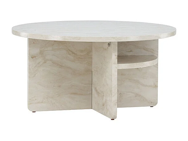 Table Basse Effet Marbre "Alesund " 85cm Beige