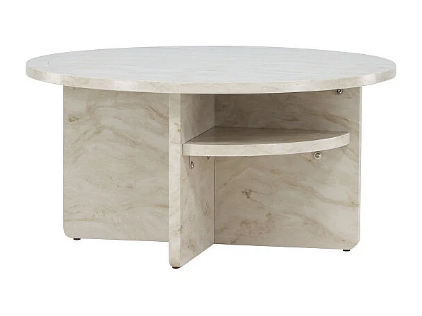 Table Basse Effet Marbre "Alesund " 85cm Beige