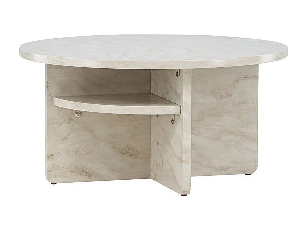 Table Basse Effet Marbre "Alesund " 85cm Beige