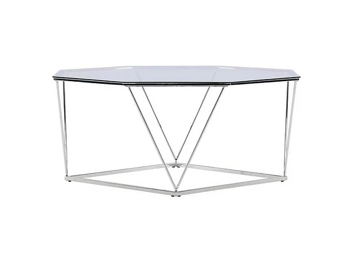 Table Basse Design en Verre "Osterlen" 100cm Argent
