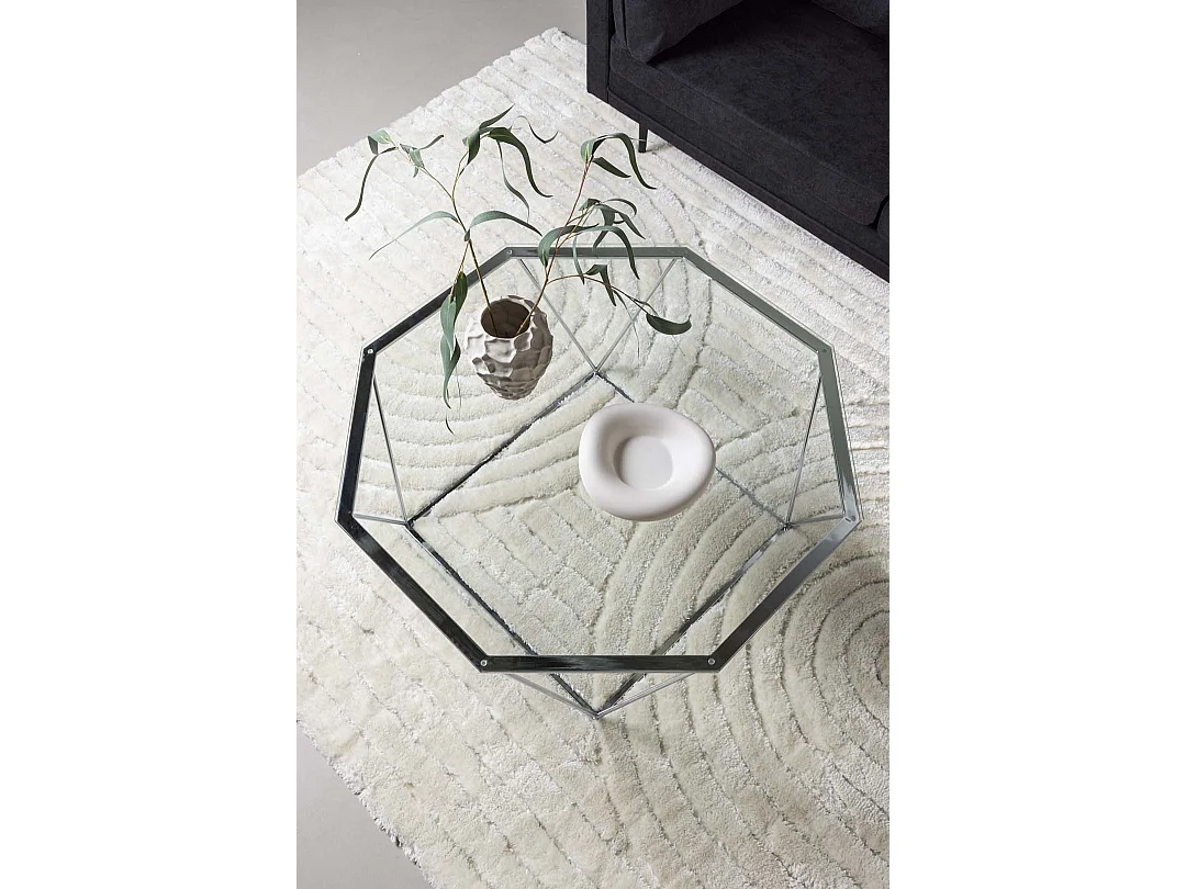 Table Basse Design en Verre "Osterlen" 100cm Argent