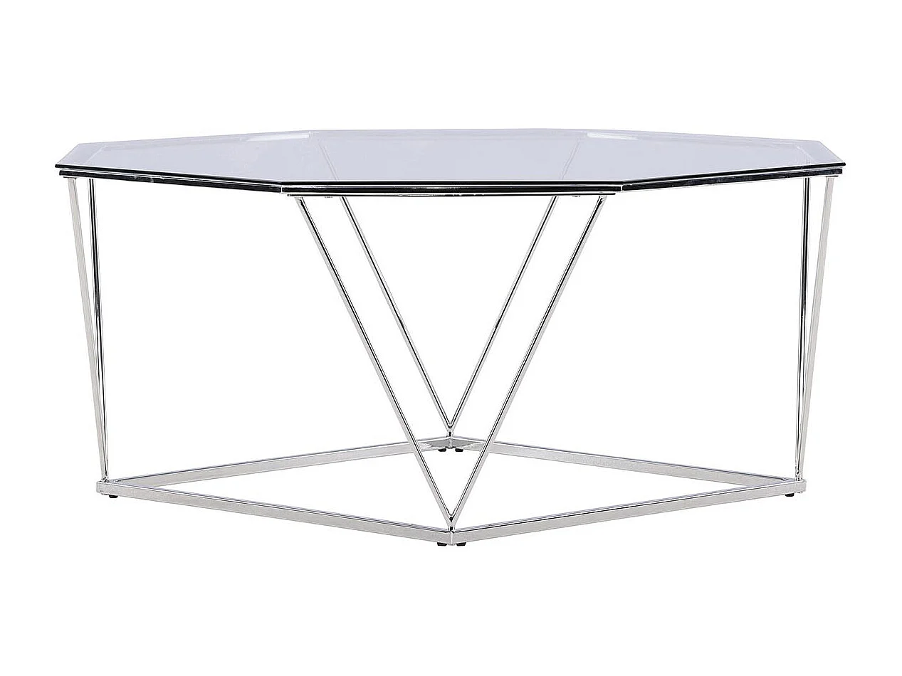 Table Basse Design en Verre "Osterlen" 100cm Argent