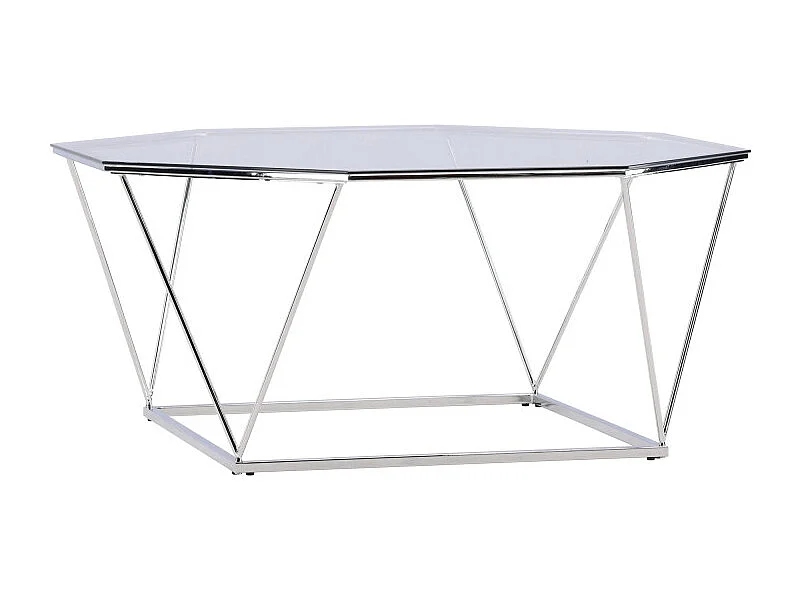 Table Basse Design en Verre "Osterlen" 100cm Argent