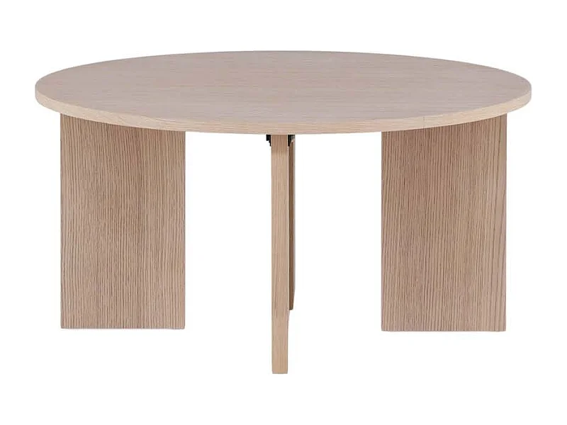 Table Basse Ronde Design "Askeron" 80cm Naturel