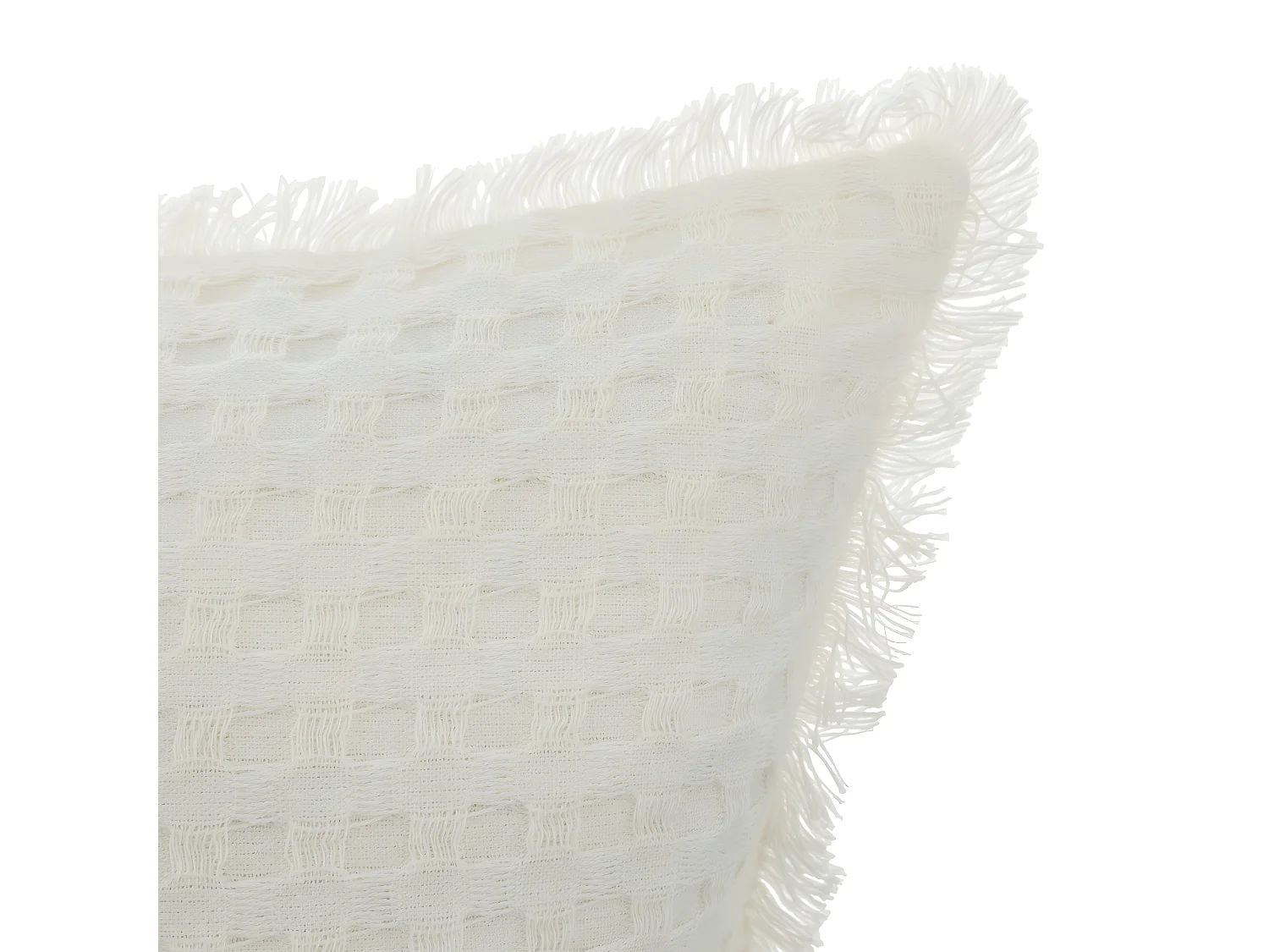 Coussin décoratif Blanc nid d'abeille 30 x 50 cm