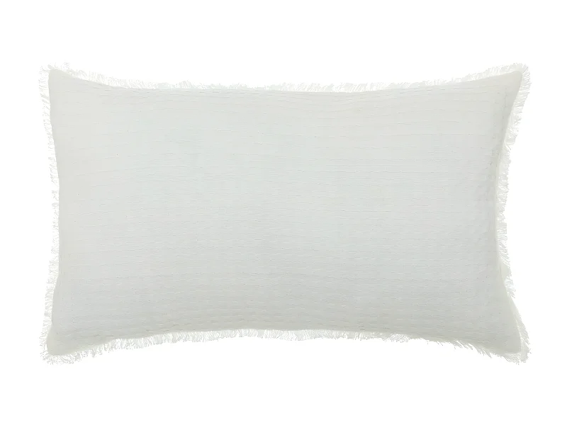 Coussin décoratif Blanc nid d'abeille 30 x 50 cm