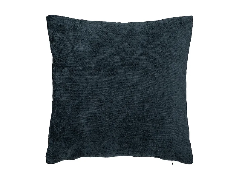 Coussin décoratif Bleu foncé motifs en relief 40 x 40 cm