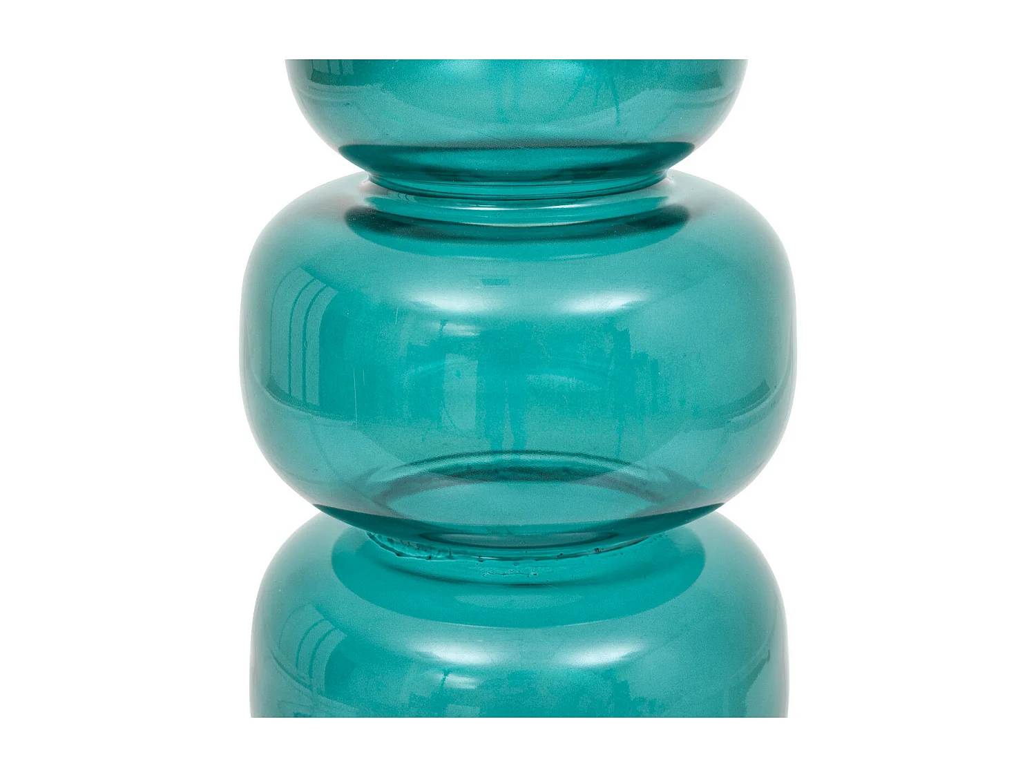 Vase en verre modelé Bleu Canard H 25 cm