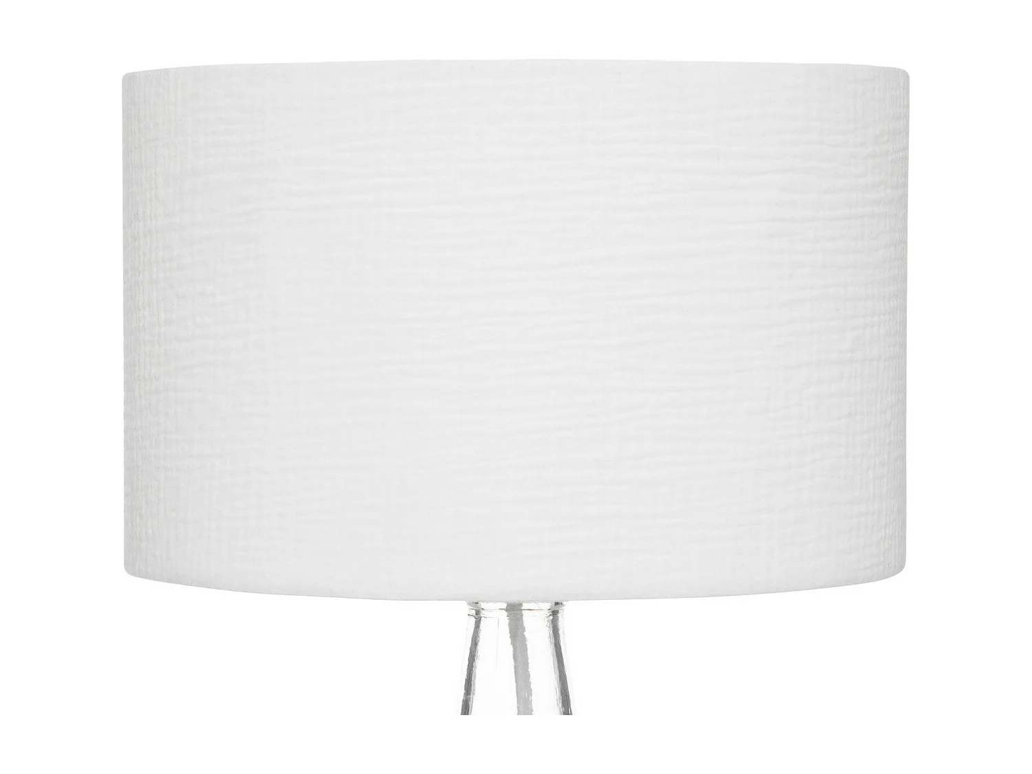 Lampe à poser en Verre et Abat-jour en coton Blanc H 43.5 cm