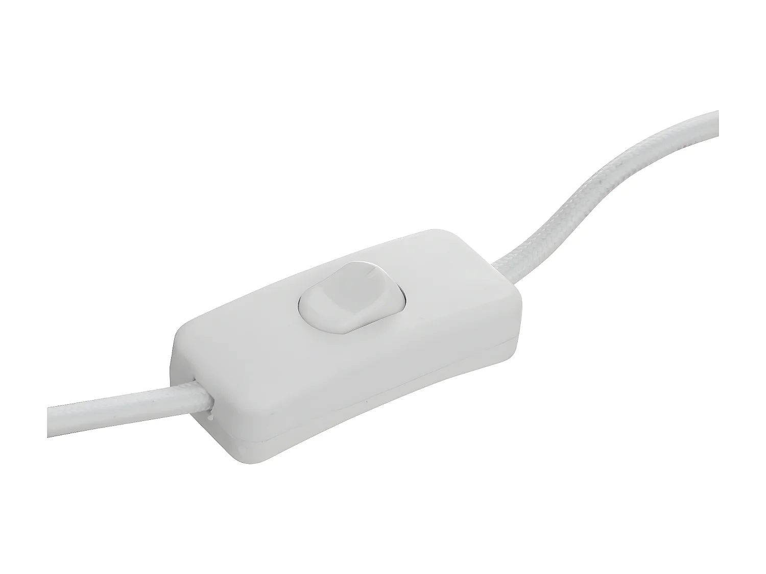 Lampe à poser en Verre et Abat-jour en coton Blanc H 43.5 cm