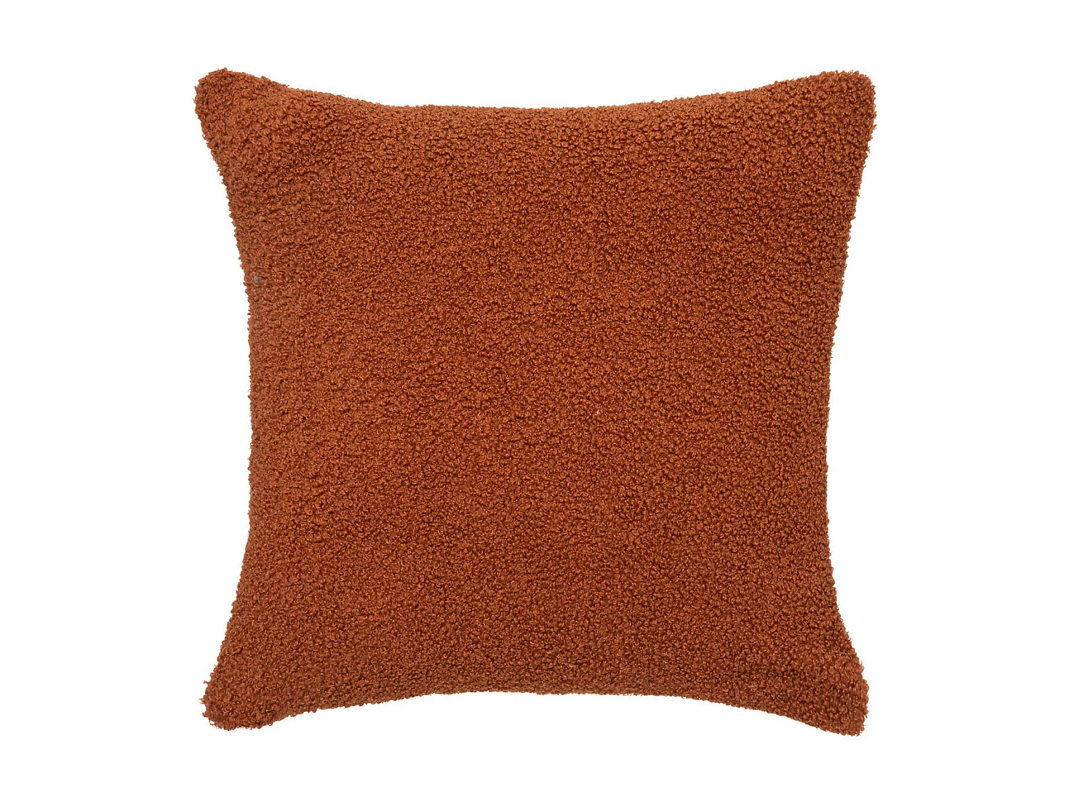 Coussin décoratif en Fourrure bouclette Cannelle & Ivoire 40 x 40 cm