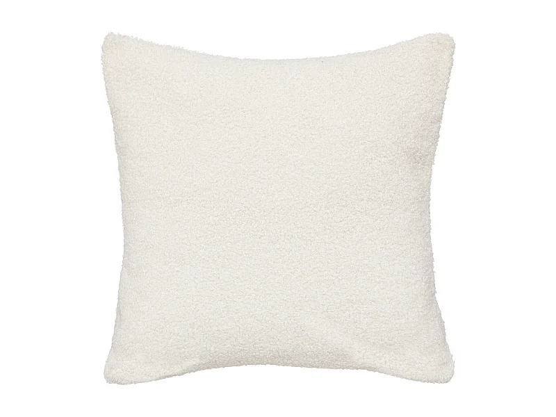 Coussin décoratif en Fourrure bouclette Blanc Ivoire 40 x 40 cm