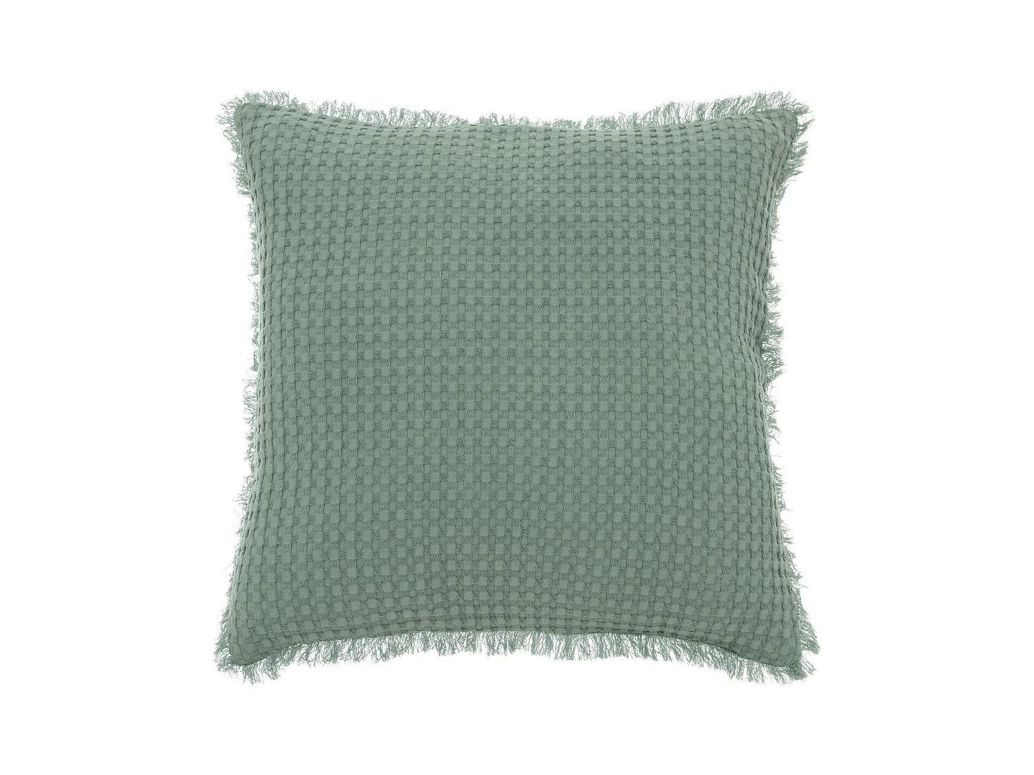 Coussin décoratif Vert Céladon nid d'abeille 45 x 45 cm