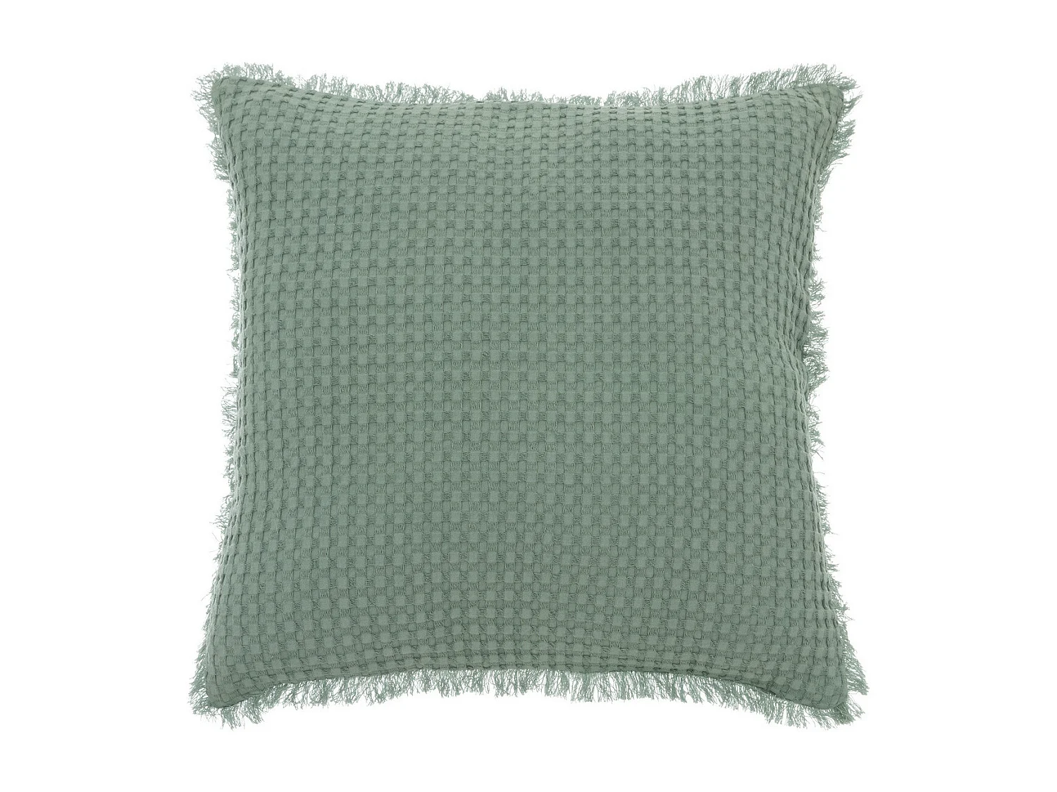 Coussin décoratif Vert Céladon nid d'abeille 45 x 45 cm