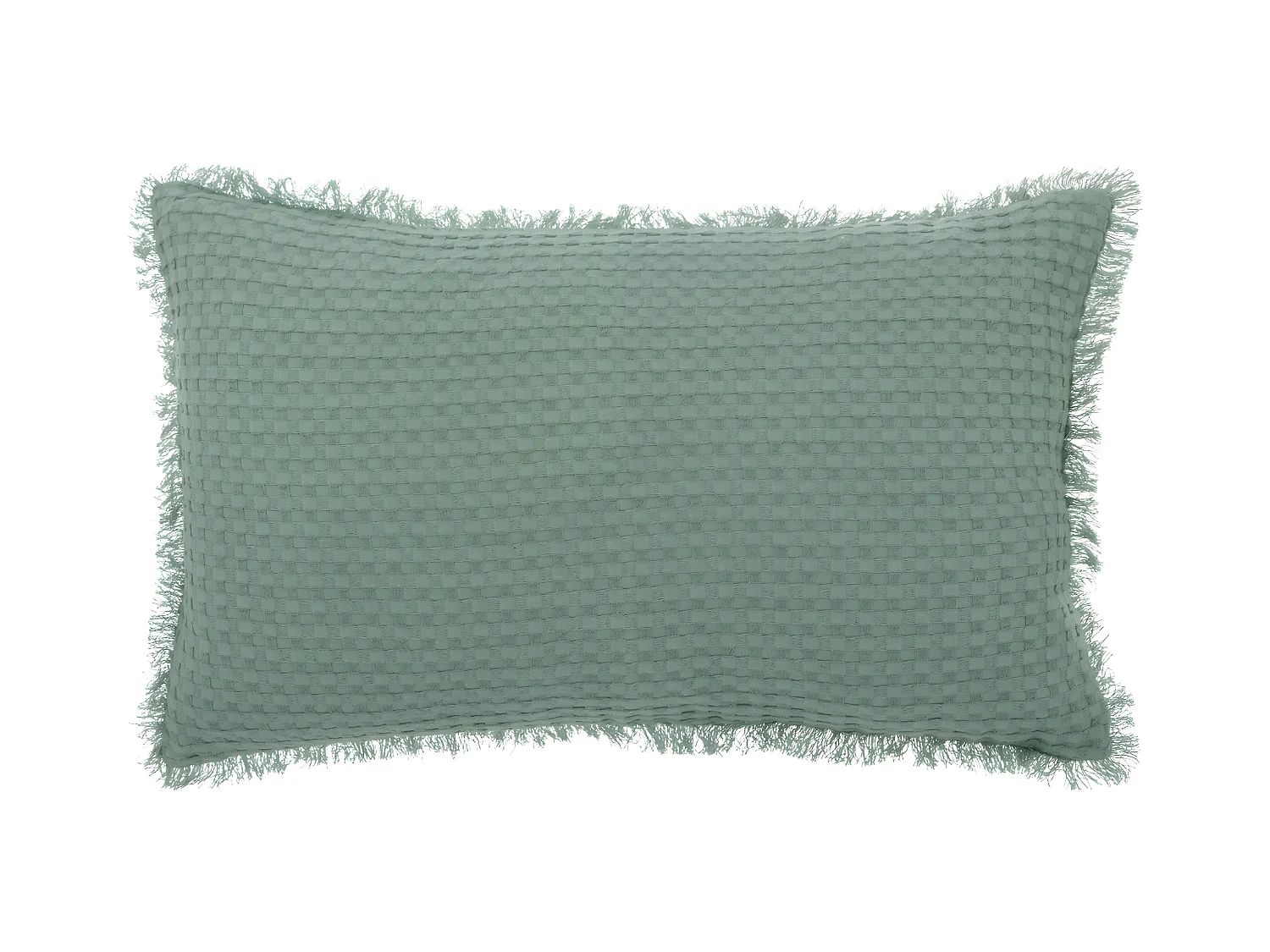 Coussin décoratif Vert Céladon nid d'abeille 30 x 50 cm