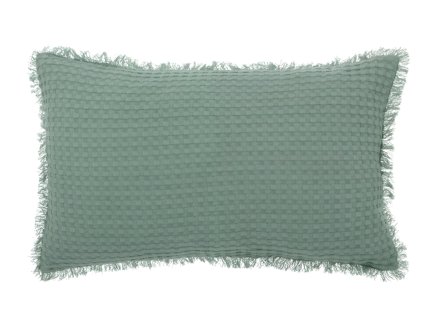 Coussin décoratif Vert Céladon nid d'abeille 30 x 50 cm