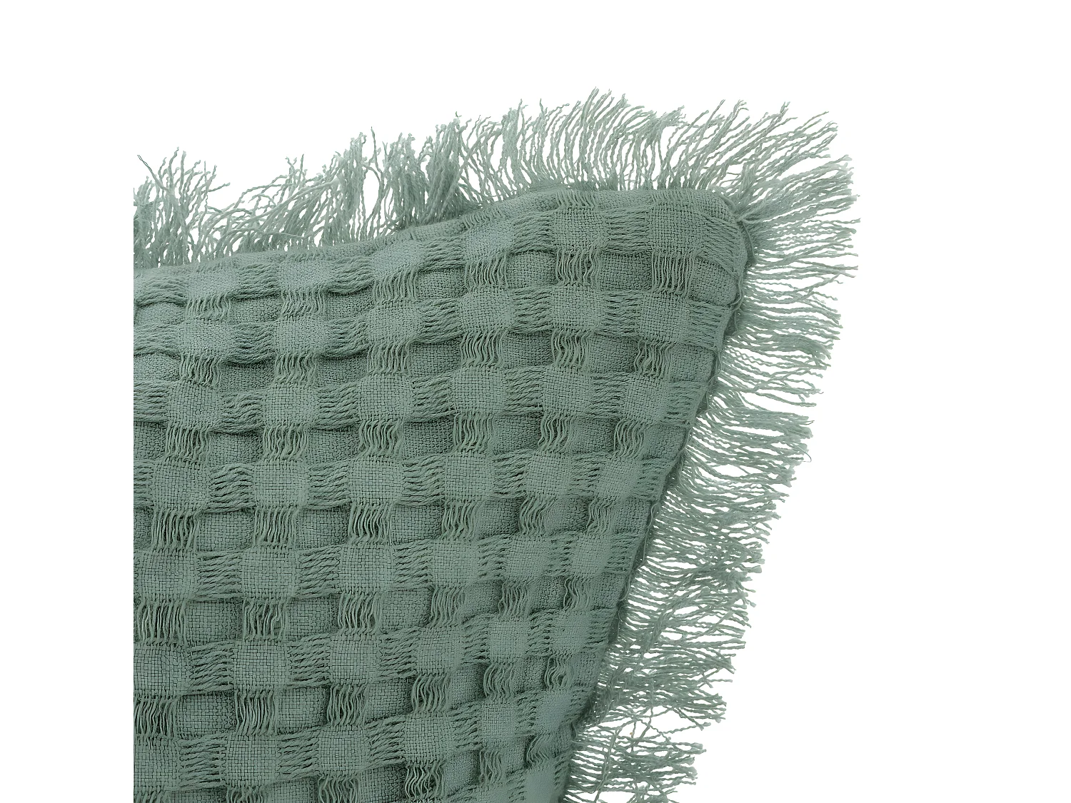 Coussin décoratif Vert Céladon nid d'abeille 30 x 50 cm