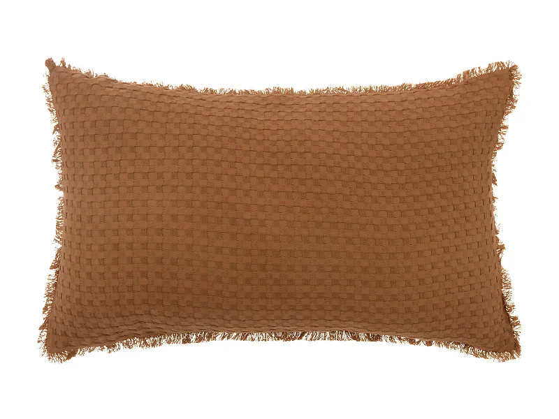 Coussin décoratif Terracotta nid d'abeille 30 x 50 cm