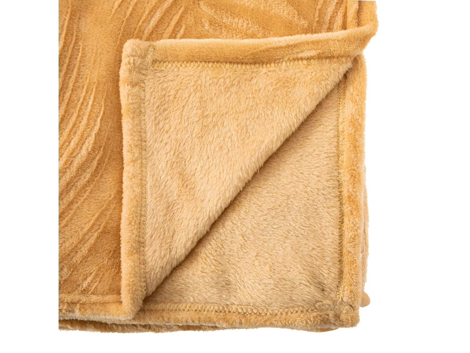 Plaid Flanelle Ocre motifs tropicaux 125 x 150 cm