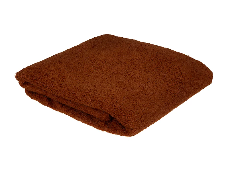 Plaid en fourrure bouclée Marron Cannelle 120 x 160 cm