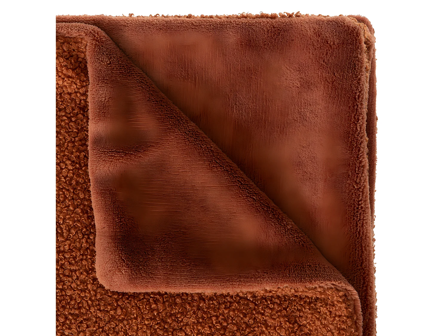 Plaid en fourrure bouclée Marron Cannelle 120 x 160 cm