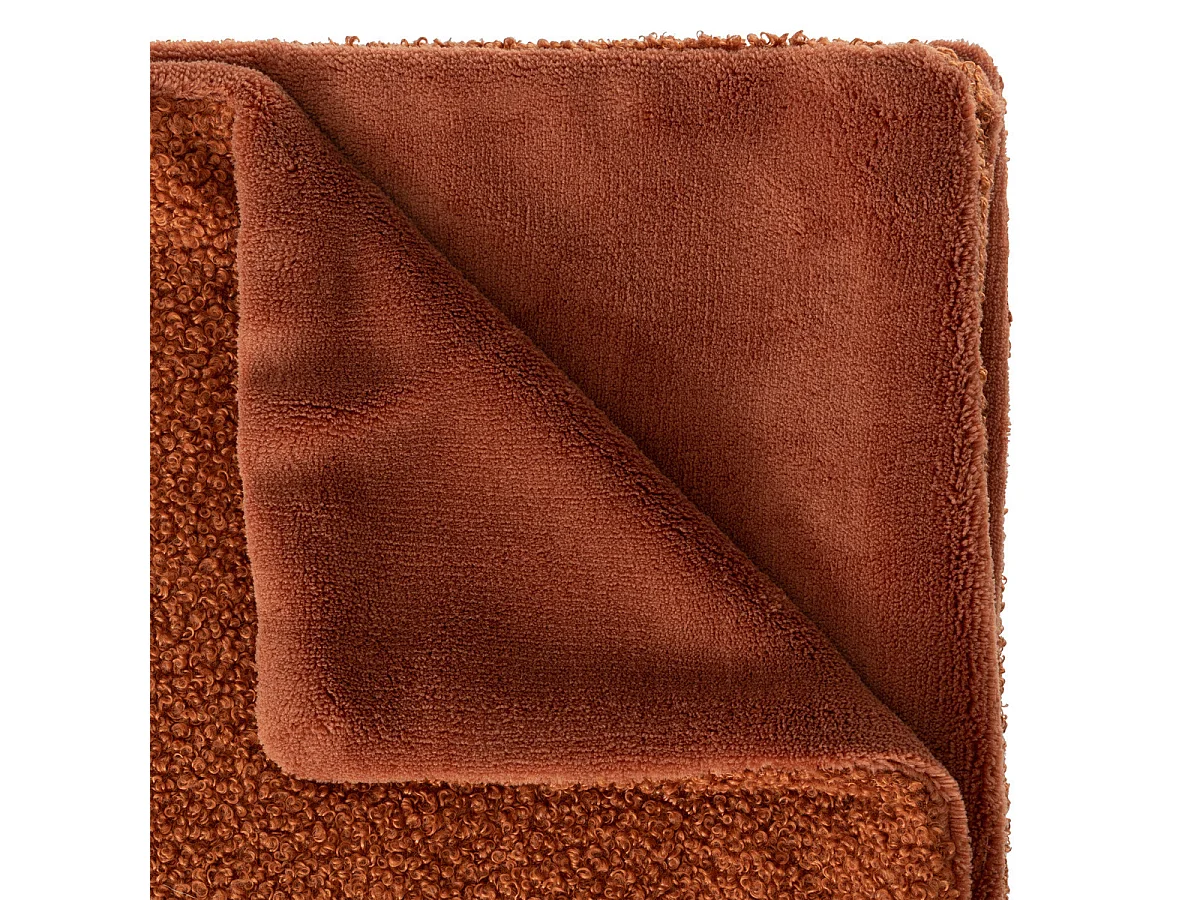 Plaid en fourrure bouclée Marron Cannelle 120 x 160 cm