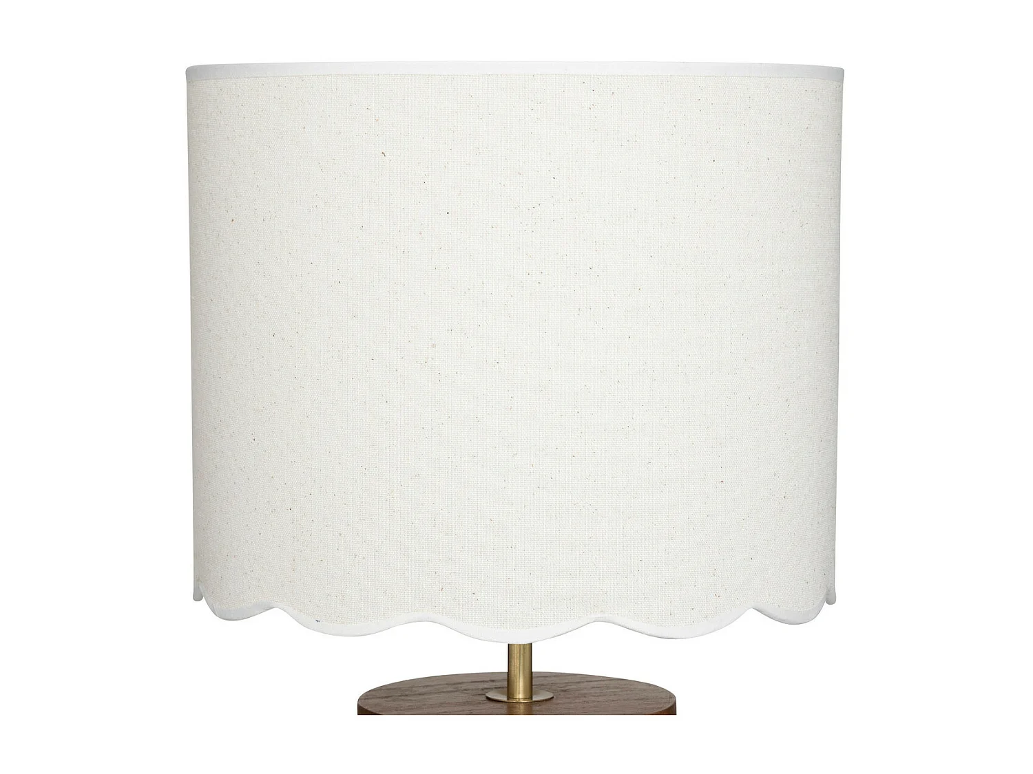 Lampe à poser en Bois et abat-jour Blanc dentelé  H 50 cm