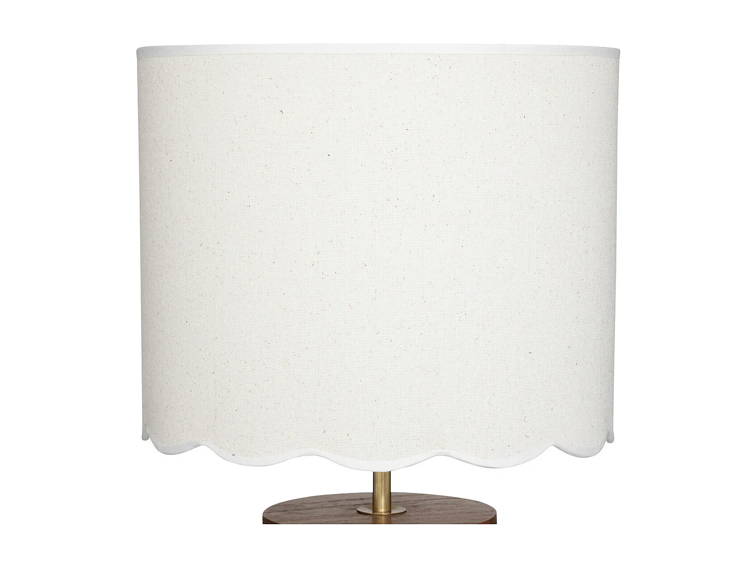 Lampe à poser en Bois et abat-jour Blanc dentelé  H 50 cm