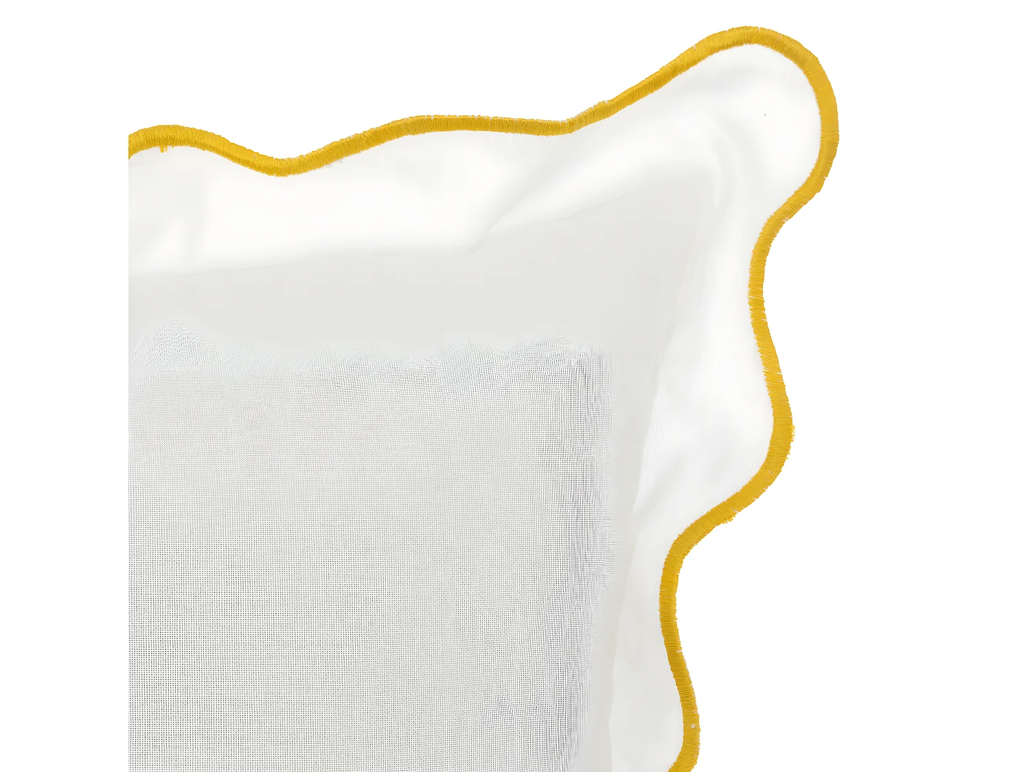 Coussin décoratif Blanc bordure dentelée et brodée 50 x 50 cm