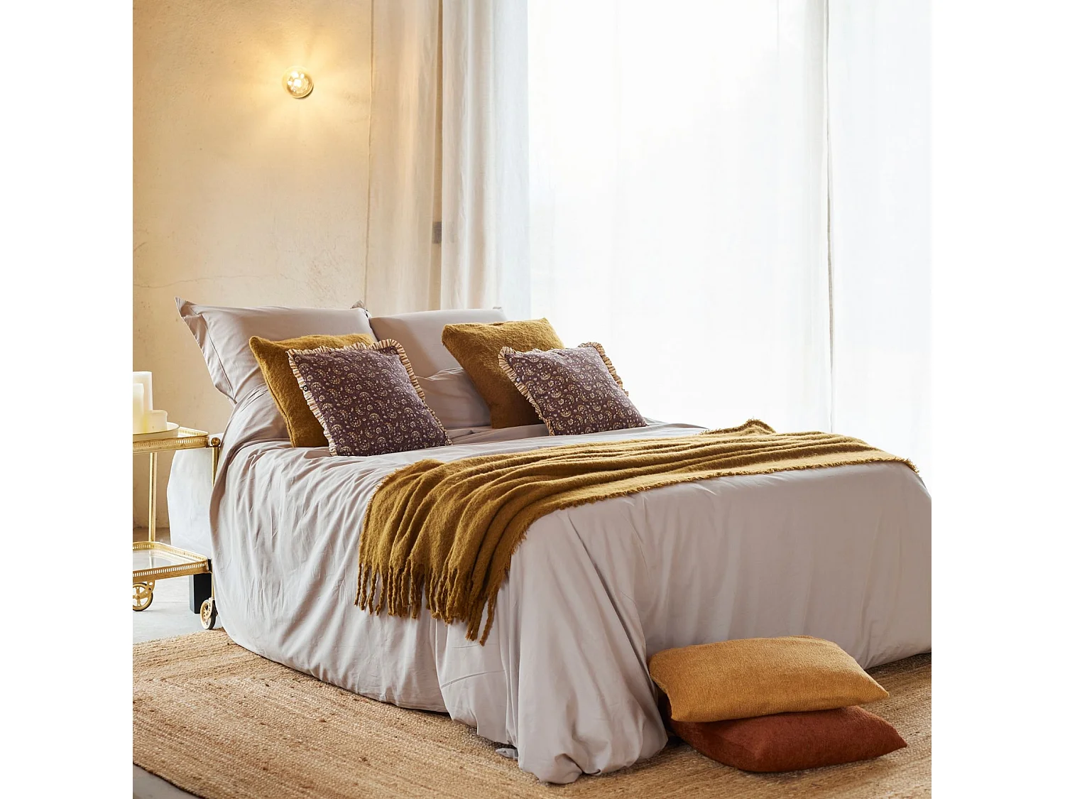 Coussin décoratif Mordoré effet Mohair 45 x 45 cm