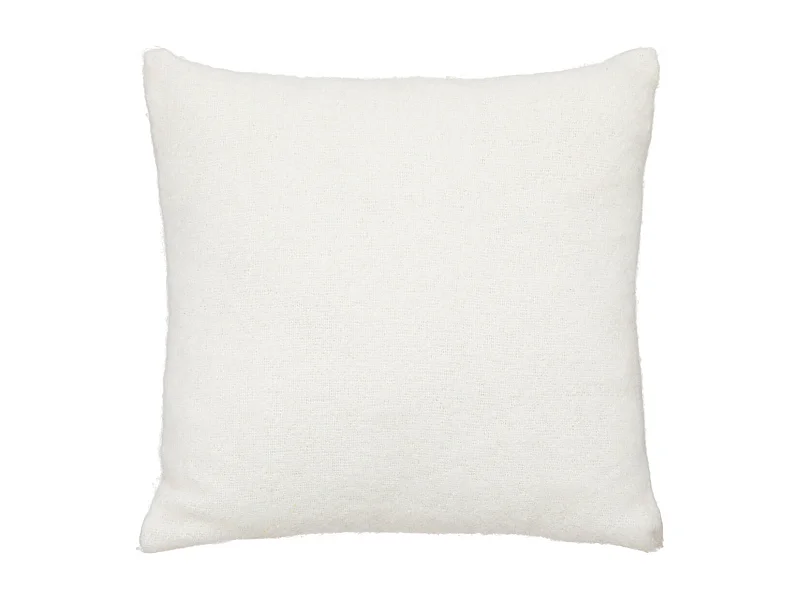 Coussin décoratif Blanc Ivoire effet Mohair 45 x 45 cm