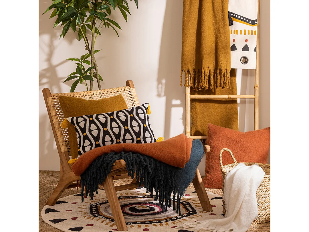 Cojín con efecto de mohair