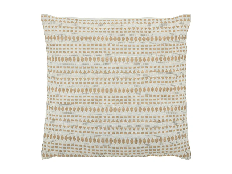 Coussin décoratif Beige Lin Jacquard 38 x 38 cm