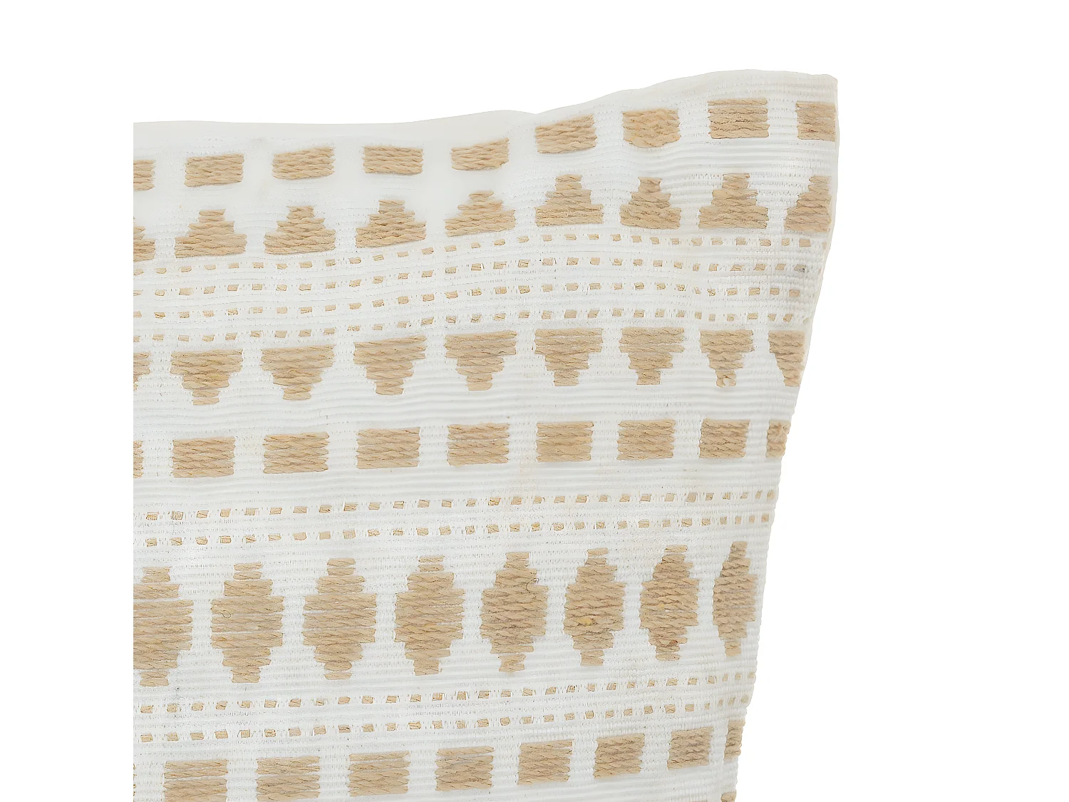 Coussin décoratif Beige Lin Jacquard 38 x 38 cm