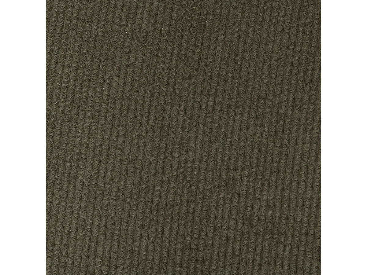 Chaise de table en Velours côtelé  Vert Kaki et pieds en métal effet bois