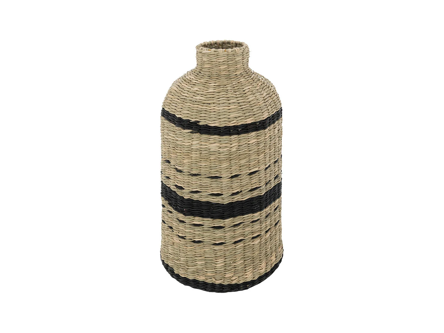 Vase en fibres naturelles tréssées H 40 cm