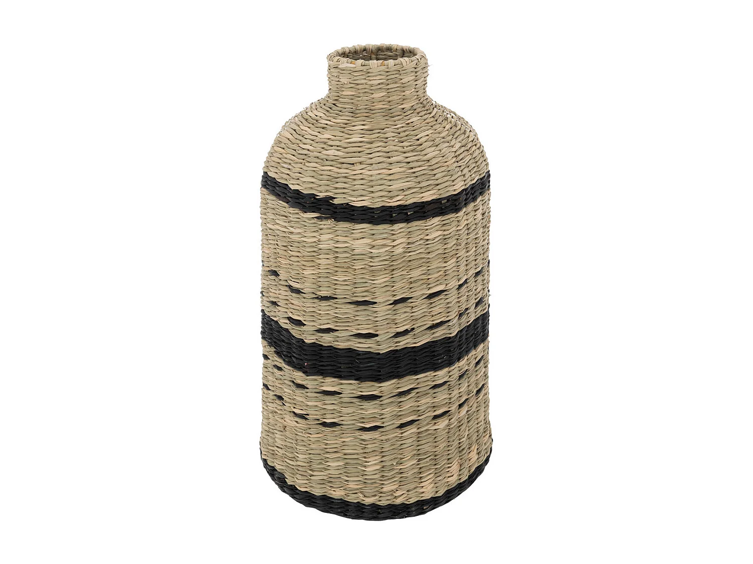 Vase en fibres naturelles tréssées H 40 cm