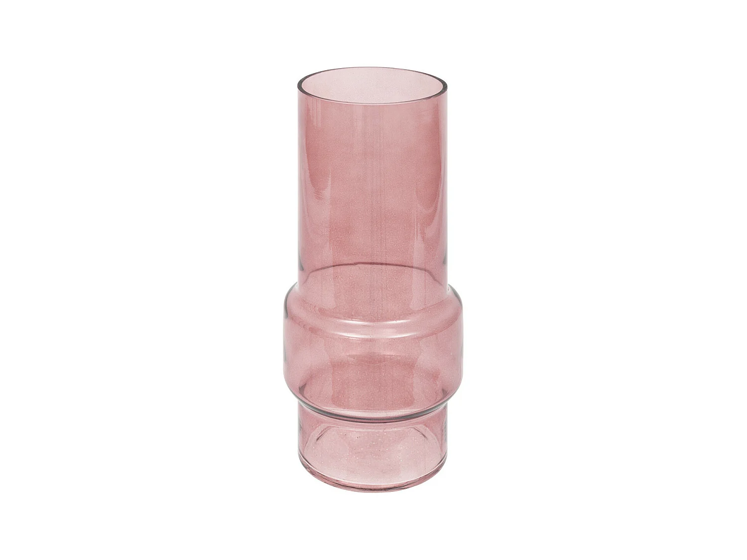 Vase en verre modelé Rose poudré H 25 cm