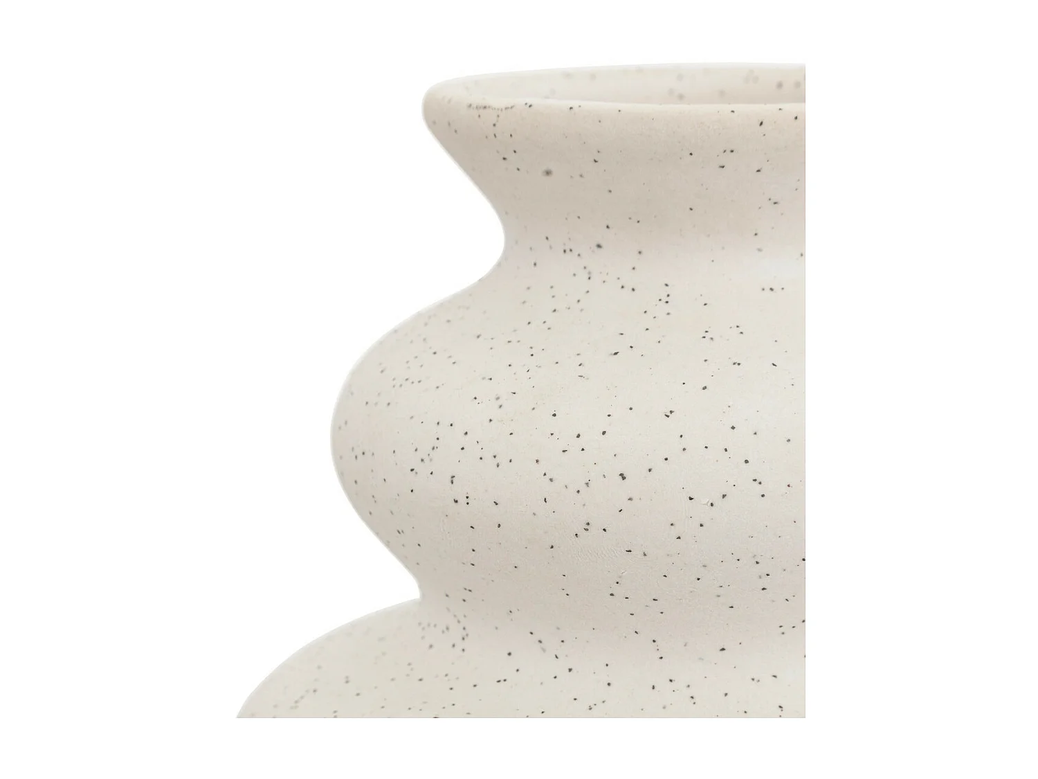 Vase en céramique mouchetée Blanc sable H 20 cm