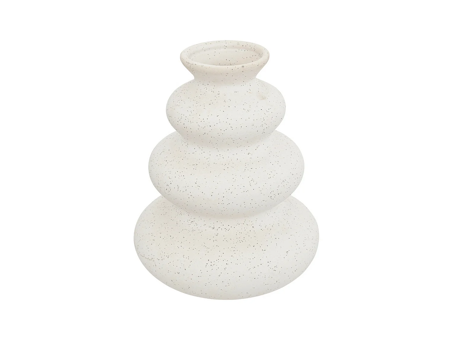 Vase en céramique mouchetée Blanc sable H 20 cm