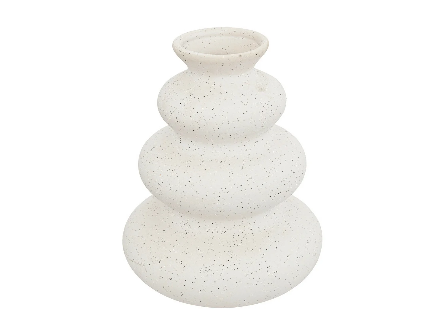 Vase en céramique mouchetée Blanc sable H 20 cm