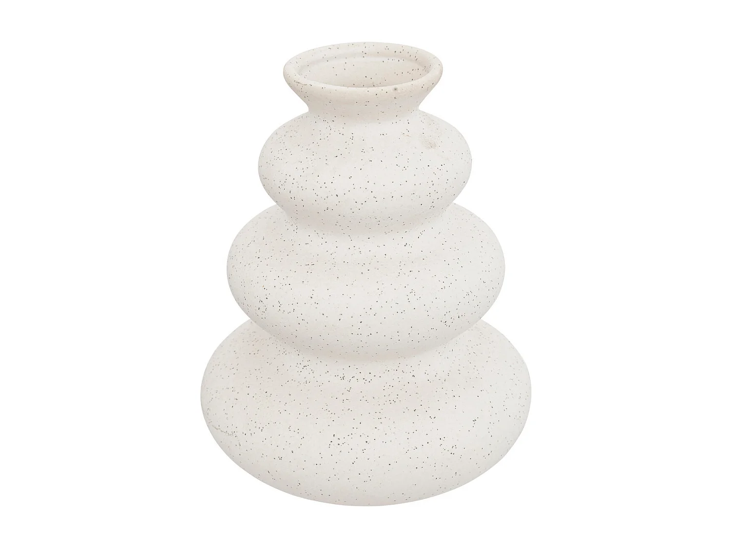 Vase en céramique mouchetée Blanc sable H 20 cm